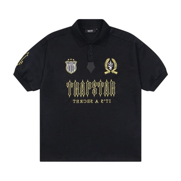 Trapstar Black Polo Shirt With Gold Logo - Picture 1 of 5